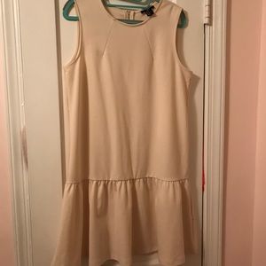 H&M nude drop waist sleeveless dress with zipper